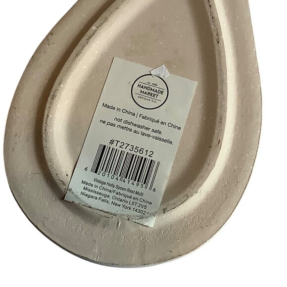 Ceramic Spoon Rest With Holiday Greenery & Berry Design 11” The Handmade Market - Picture 3 of 4